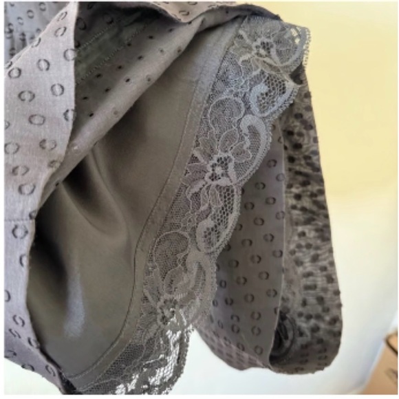 Anthropologie Moulinette Soeurs  Swiss Dot Charcoal Sleeveless Ruffle Dress - Picture 10 of 12